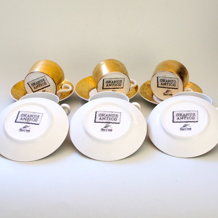 Set of six vintage Piero Fornasetti Grande Antico Cups3